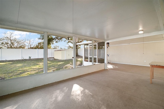 view of unfurnished sunroom