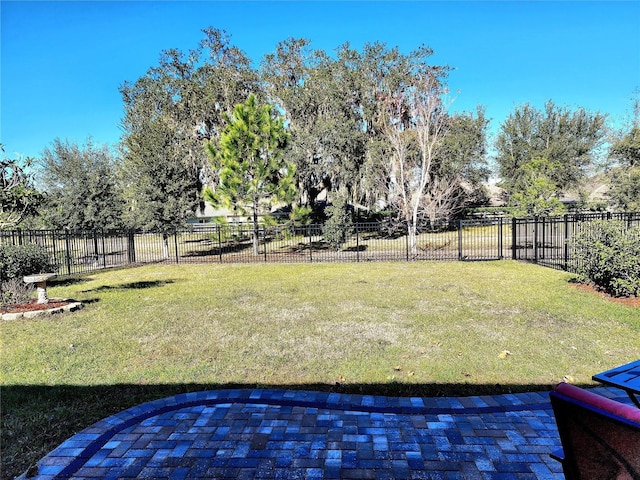 view of yard with a patio area