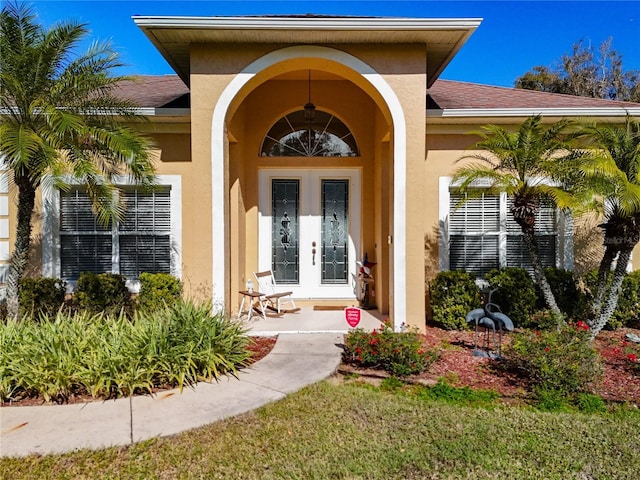 entrance to property with french doors