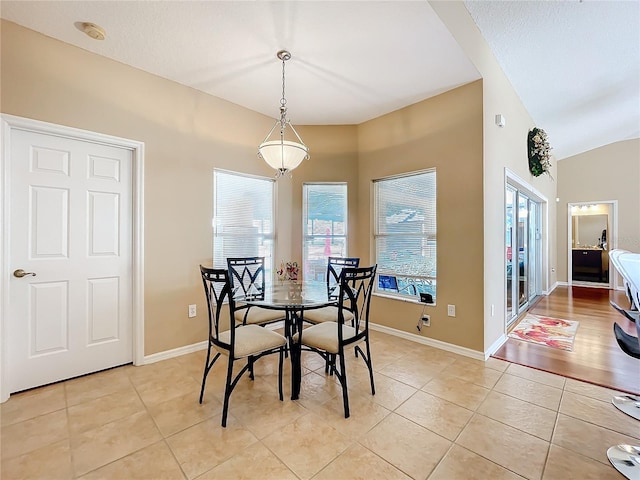 tiled dining space featuring a wealth of natural light