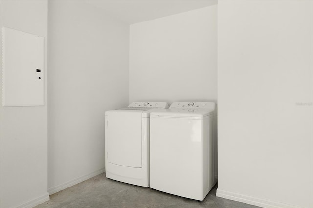 laundry room with washing machine and clothes dryer