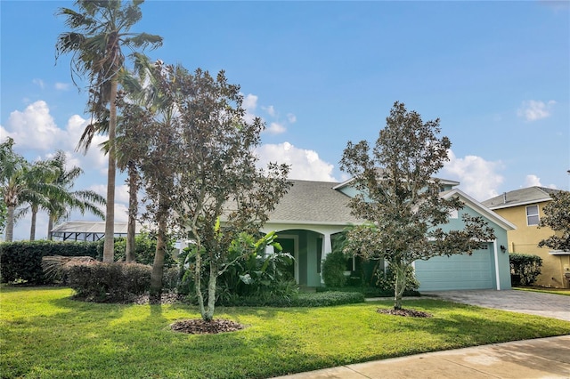 obstructed view of property featuring a front yard