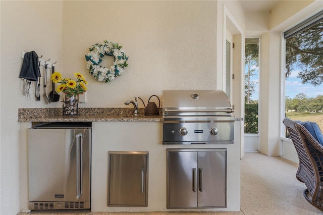 view of patio / terrace with an outdoor kitchen and a grill