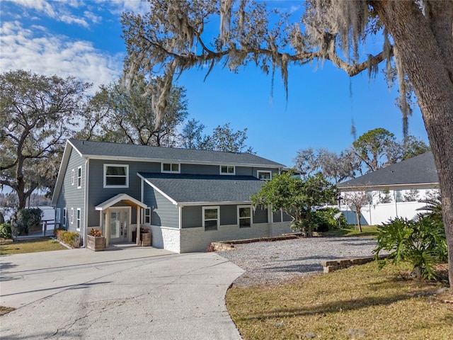 front of property with a front yard