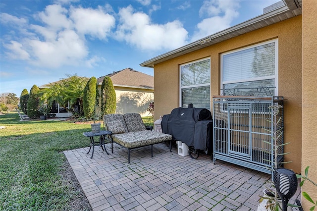 view of patio with grilling area