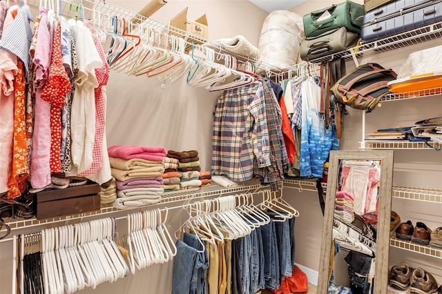 view of walk in closet