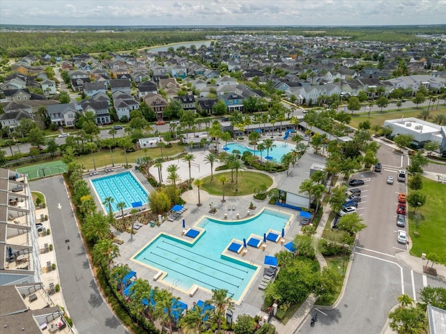 drone / aerial view with a residential view