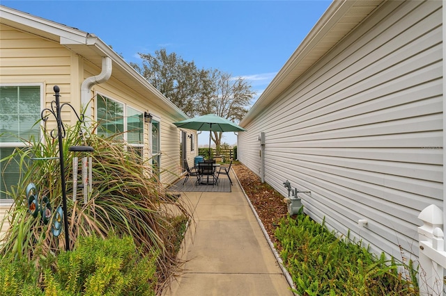 view of home's exterior featuring a patio