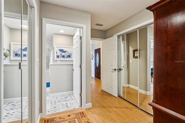 bathroom featuring wood-type flooring