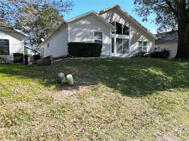 exterior space with a yard