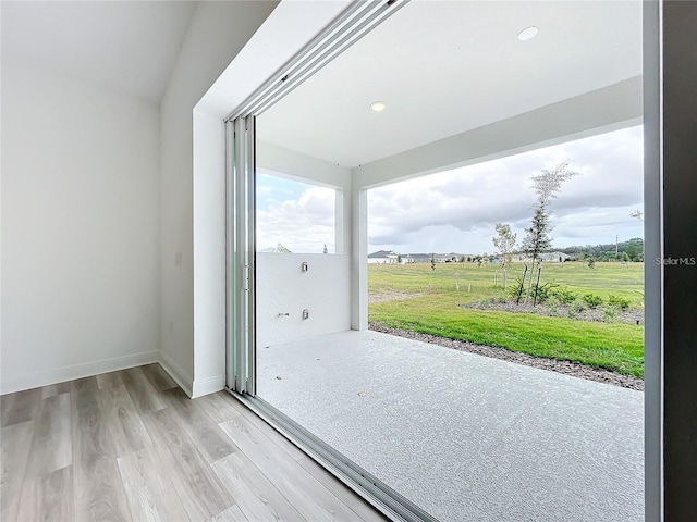 entryway with light wood-type flooring