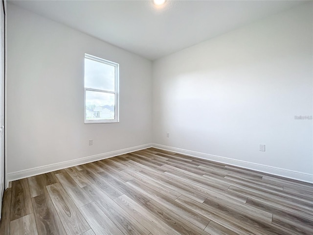 empty room featuring light wood-type flooring