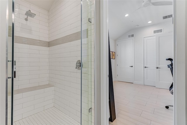 bathroom with walk in shower