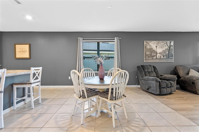 view of tiled dining area