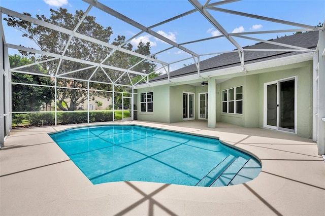 11941 Graces Way, Clermont, FL 34711 - outdoor pool featuring a patio and a ceiling fan