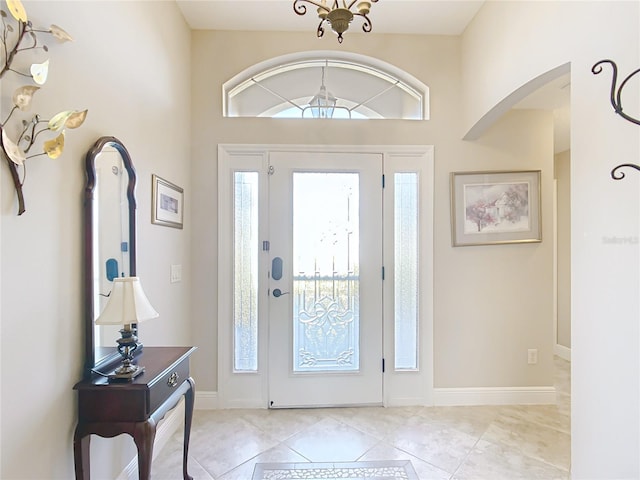 view of tiled entrance foyer