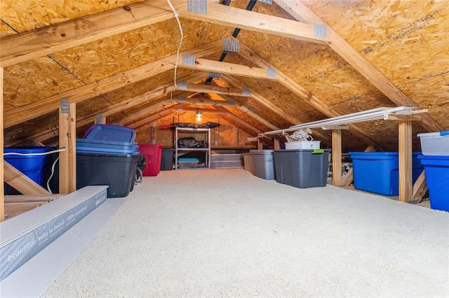 view of unfinished attic