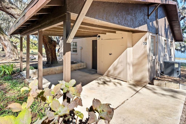 view of patio featuring central AC