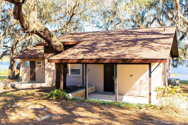 view of front of home with central AC