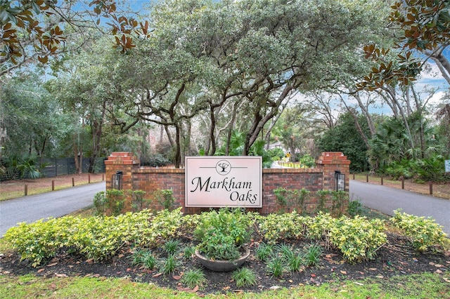 view of community sign