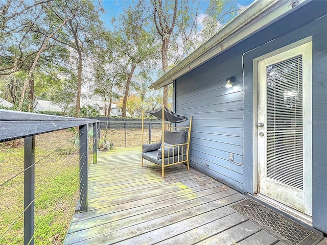 deck featuring fence