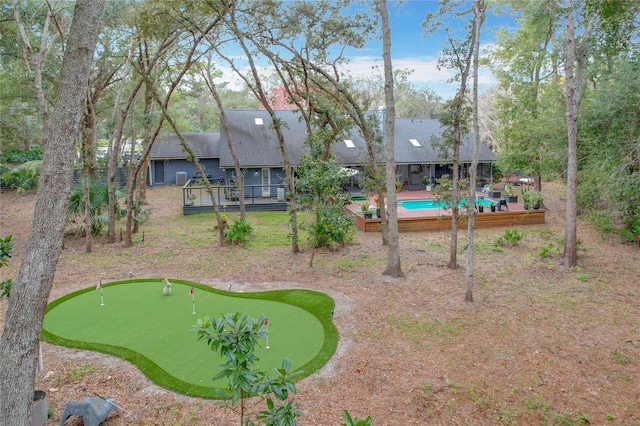 view of property's community with a pool