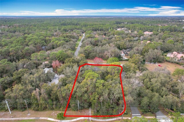 1701 Cedar Stone Ct, Lake Mary, FL 32746 - aerial view of property and surrounding area with a forest and property boundaries highlighted