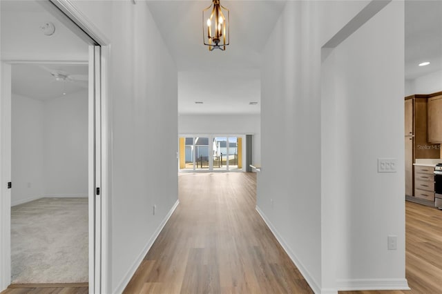 hallway featuring light hardwood / wood-style floors