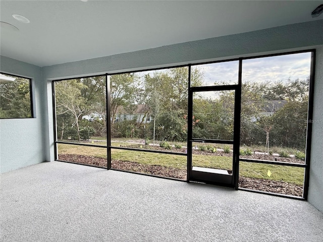 view of unfurnished sunroom