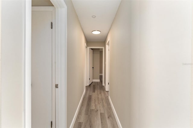 hall featuring light wood-type flooring