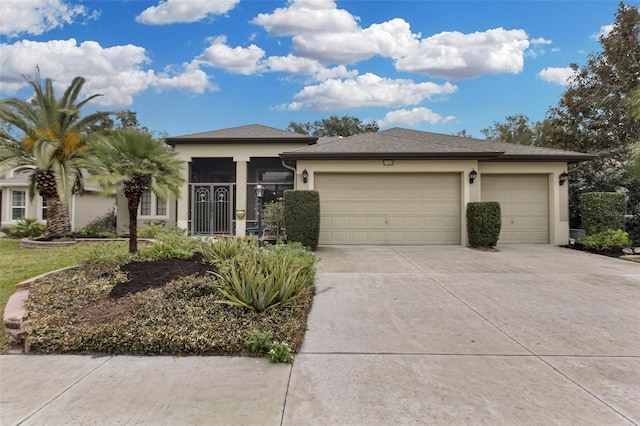 view of front of home with a garage