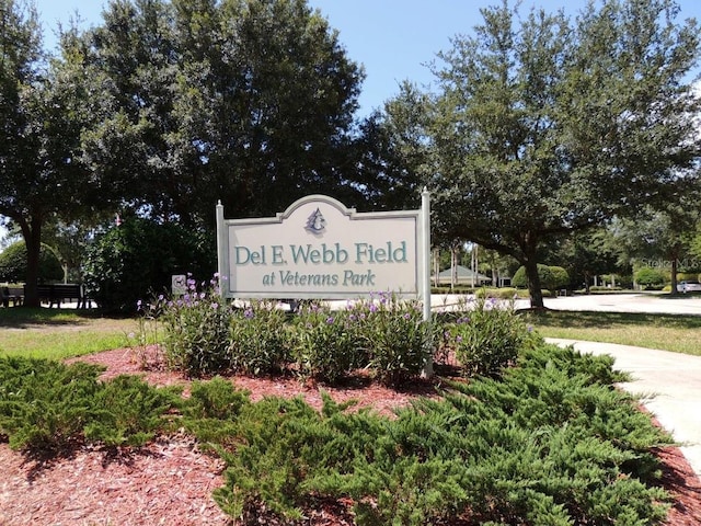 view of community sign