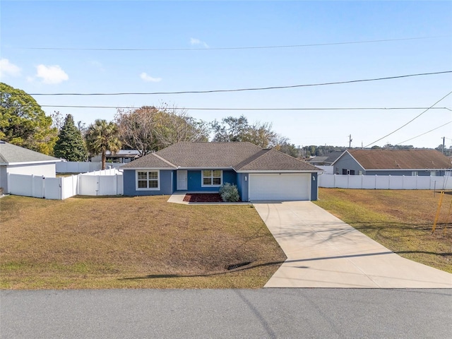 view of front of home featuring a garage and a front lawn