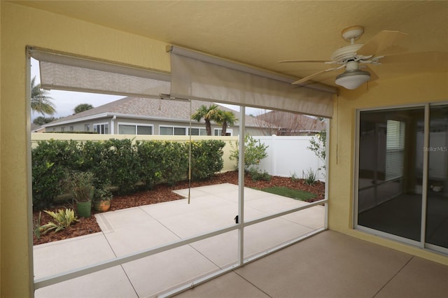 view of patio with ceiling fan