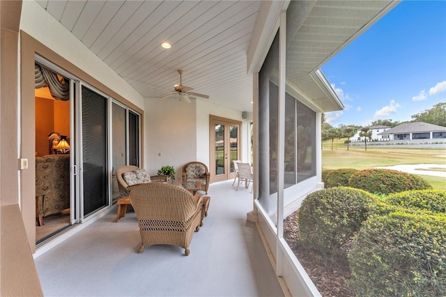 view of patio / terrace with ceiling fan