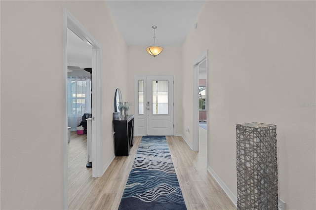 entrance foyer featuring light hardwood / wood-style floors