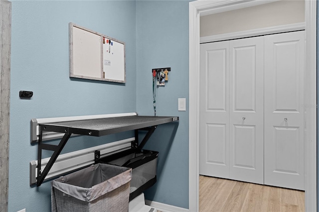 office featuring light hardwood / wood-style floors