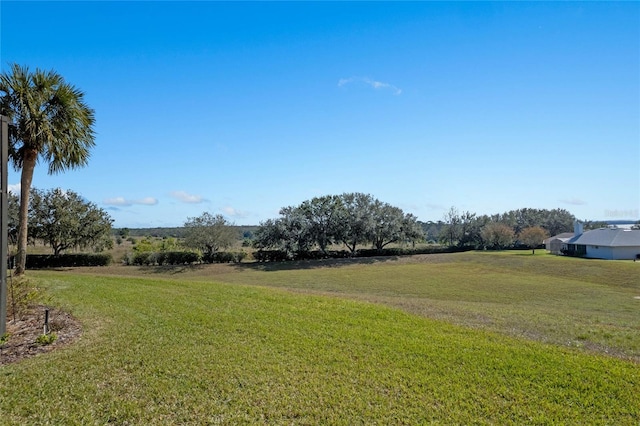 view of yard with a rural view