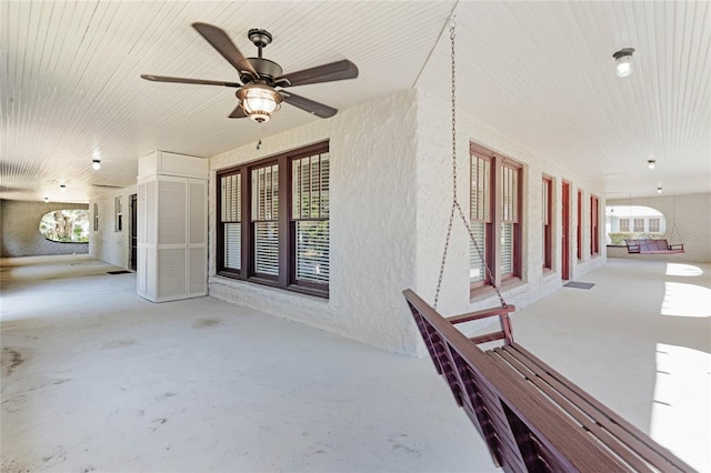 view of patio / terrace with ceiling fan