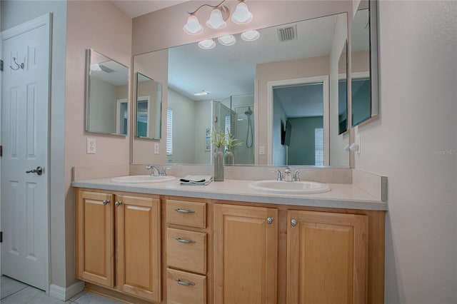 bathroom featuring vanity and tile patterned floors