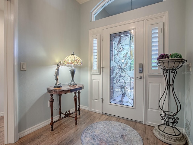 foyer featuring light hardwood / wood-style flooring and a healthy amount of sunlight