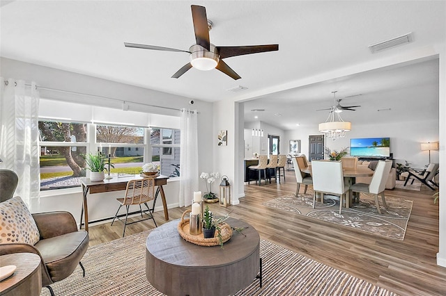 living room featuring hardwood / wood-style floors