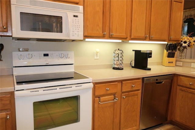 kitchen featuring white appliances