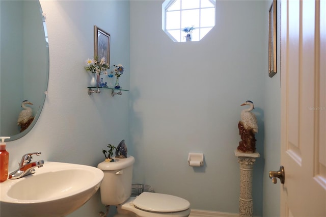 bathroom featuring toilet and sink