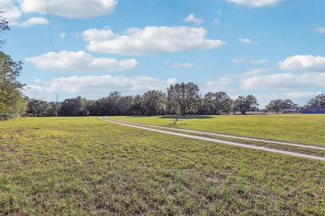 view of yard with a rural view