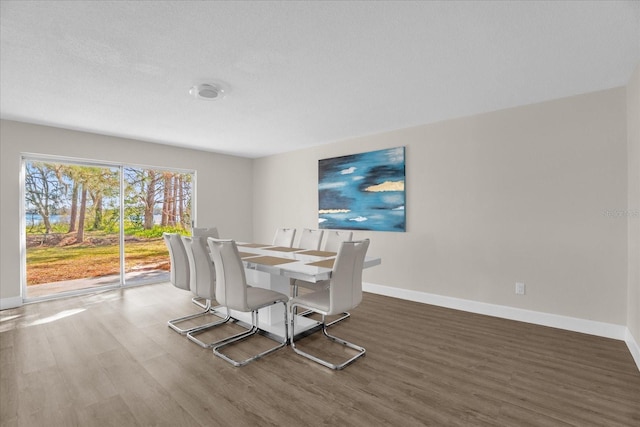 dining space featuring hardwood / wood-style floors