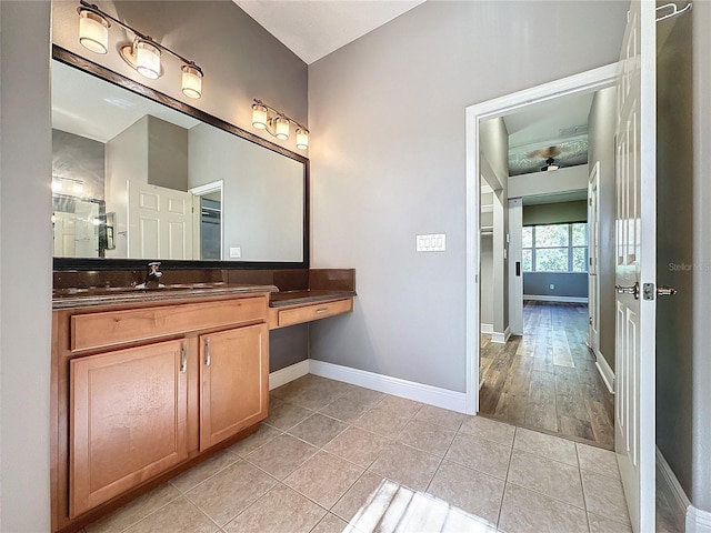 bathroom featuring vanity and tile patterned floors