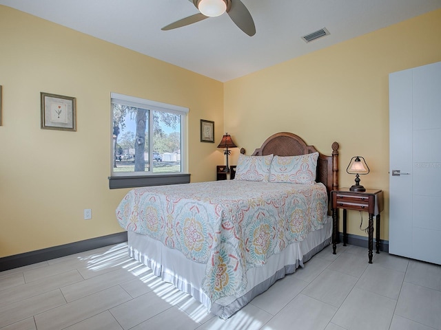 bedroom with ceiling fan