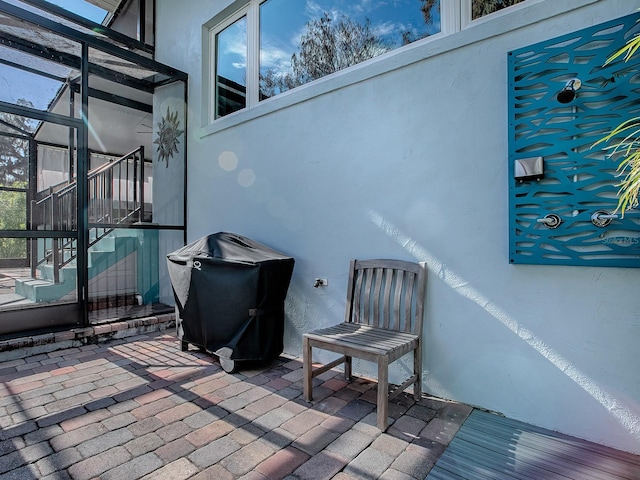 view of patio / terrace with a grill