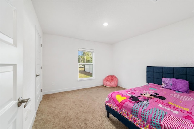 bedroom with carpet